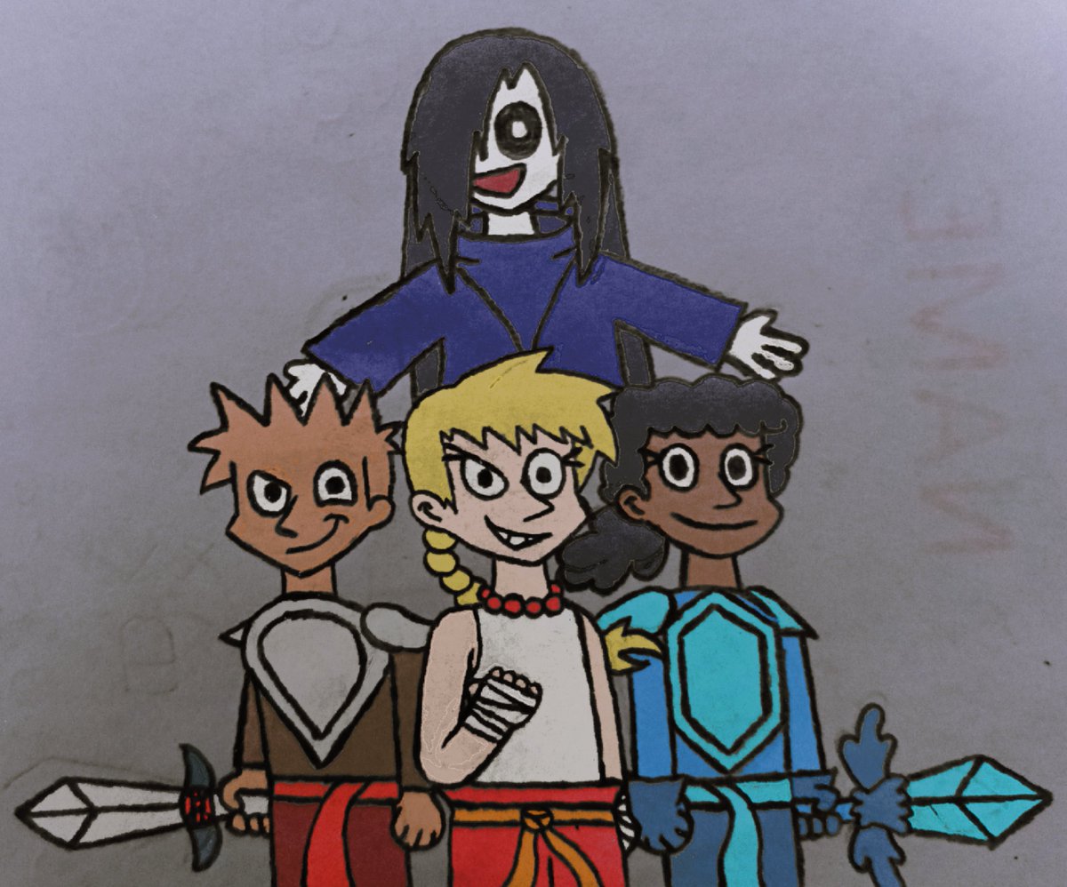 Rezzy1999's tweet photo. Artwork of my buddy @KennyJo67214435's Ghosts and Graveyards idea/au 🖤💛🤎💙 

Featuring Erma, Amy, Terry, and Sylvia from @4BrandonJS4's Erma

#erma #webcomic #fanart #artwork #au https://t.co/rbVJA9tsyO