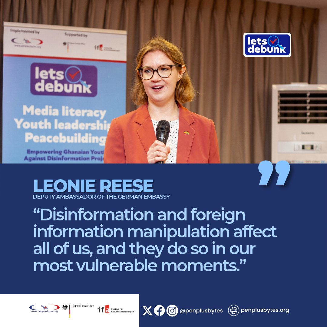penplusbytes's tweet photo. Disinformation often finds its way into moments when we are most vulnerable. Recognising its impact is an important step towards building resilience and making informed decisions.

@AuswaertigesAmt 
@GermanyDiplo 
@das_ifa https://t.co/sI3F7zHyVM