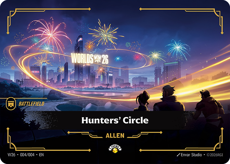 RiftboundReport's tweet photo. Looking at getting the Riftbound 2026 Worlds Bundle?

We finally have HD images of the exclusive battlefields (Black Market, Cosmic Vista, Hunters' Circle)

#Riftbound https://t.co/jszDnEWDZO