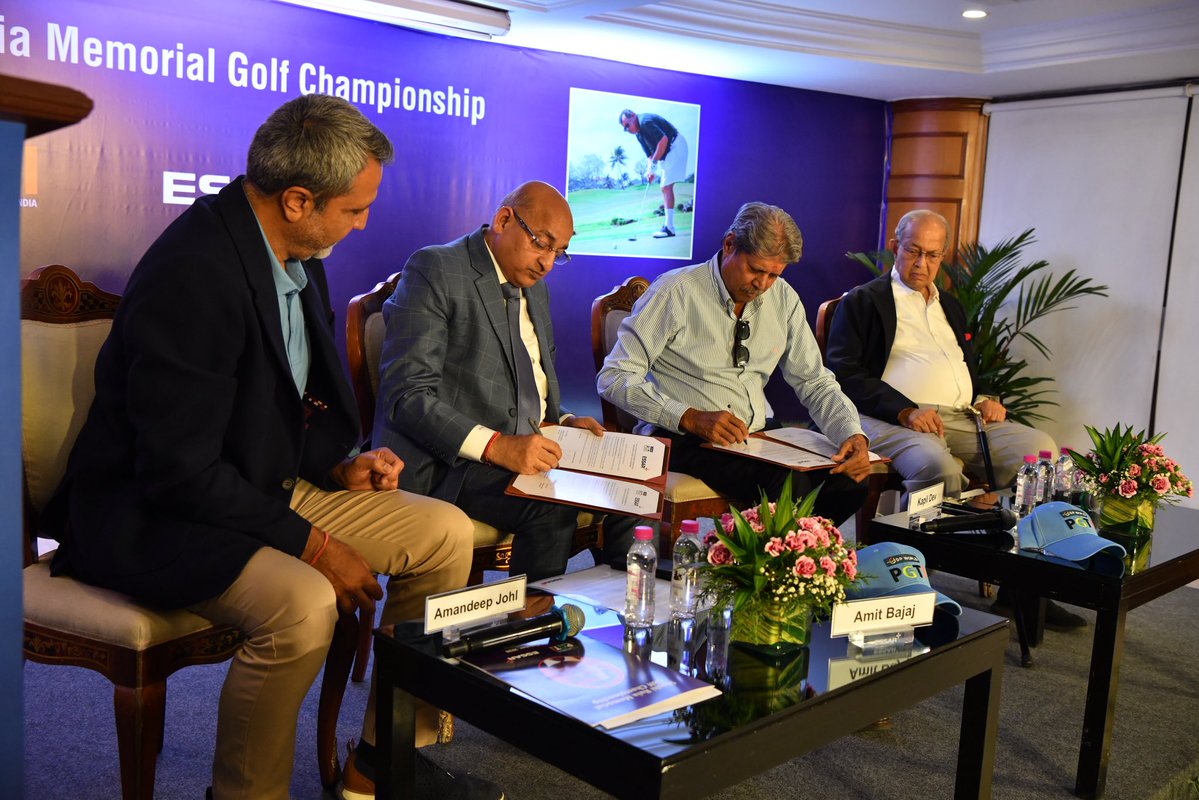pgtofindia's tweet photo. DP World PGTI and Essar Foundation have come together to launch the Shri Shashi Ruia Memorial Golf Championship, a five-year partnership that will see the championship become an annual fixture through 2031. The inaugural edition will be held at Mumbai’s iconic Willingdon Sports Club from January 10–15, 2027, with a ₹2 crore prize purse.    

More than a tournament, this partnership is an investment in the growth of Indian professional golf — creating a stronger competitive platform, greater opportunities for Indian professionals and emerging talent, and bringing the sport to one of India’s most dynamic cities.    

A new championship. A lasting legacy. A bigger future for Indian professional golf.

@Essar | @Amandeepjohl | @therealkapildev |
@EssarFoundation | @DP_World