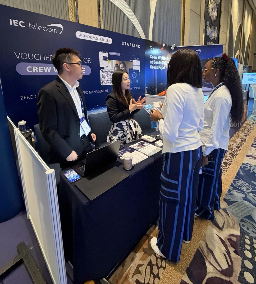 iectelecom's tweet photo. Thank you, #CrewConnectGlobal!

At stand 3 in Manila, we showed shipowners and crew managers our Voucher Management System, OptiView and #Starlink Maritime portfolio.

Thanks to our team, OceanTech and everyone who stopped by.

#CrewWelfare #MaritimeConnectivity https://t.co/kSRIPhqs7t