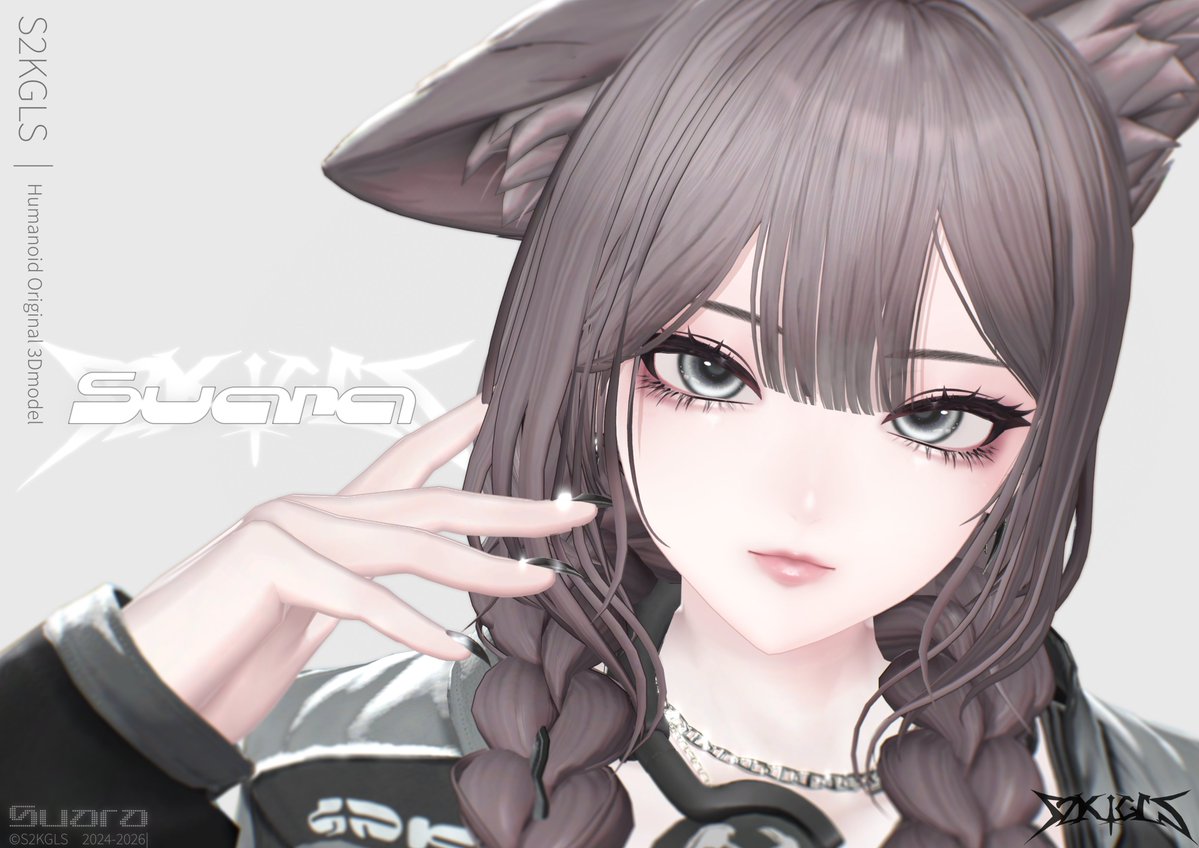 Shiy0_'s tweet photo. 新作アバター『すあら/Suara』
11月27日発売予定！

表情シェイプキーは約600個！！
命名を整理し、Avapo!などのツールからも検索しやすくなりました！😼

素体はしゅあんをベースにリワーク！
既存のシェイプキーを維持しつつ、トポロジやディテールをさらに作り込みました！

来週にはアンバサダー・テスター募集、およびテクスチャ・衣装対応の募集を予定しています。

詳細は今後お知らせしていきます。
ぜひお楽しみに！☝️😻

よろしくお願いします！🫶😼
#S2KGLS
#Suara3D