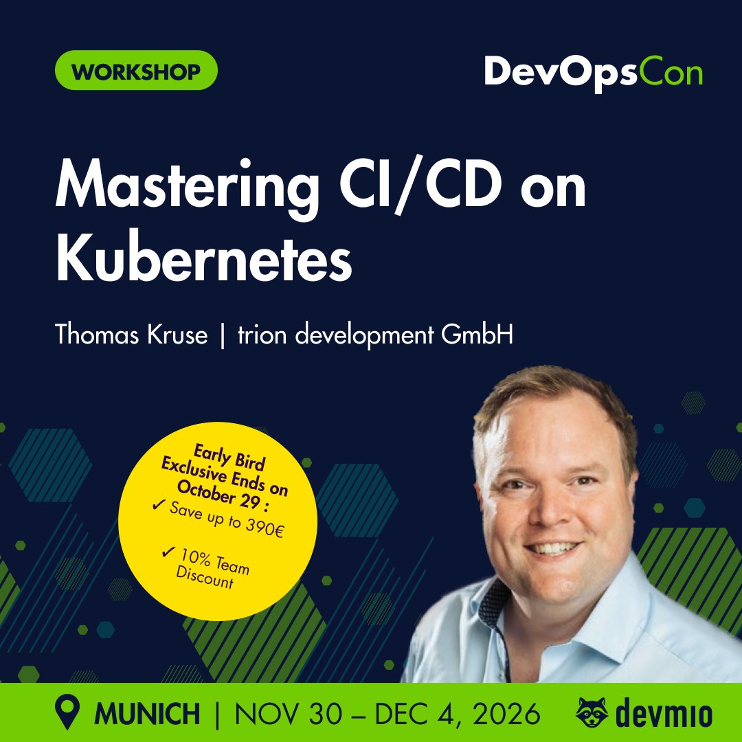 devops_con's tweet photo. 📈 Scaling up is easy. Keeping everything reliable as you grow? That’s the real challenge.

At DevOpsCon Munich, explore four sessions that tackle the challenges of scaling cloud infrastructure:

🔹 Digital Sovereignty with OpenStack on Kubernetes — Christian Salzmann-Jäckel

🔹 Mastering CI/CD on Kubernetes — Thomas Kruse

🔹 Nobody Ever Got Fired for Implementing Multi-AZ — Renato Losio

🔹 Terraform in Practice: Modules, Remote State & CI/CD Automation — Patrick Koch

📍 DevOpsCon Munich | November 30 – December 4, 2026

👉 Explore the sessions and add your favorites to your agenda: https://t.co/BkTCamYT98

#DevOpsCon #CloudNative #Kubernetes #PlatformEngineering