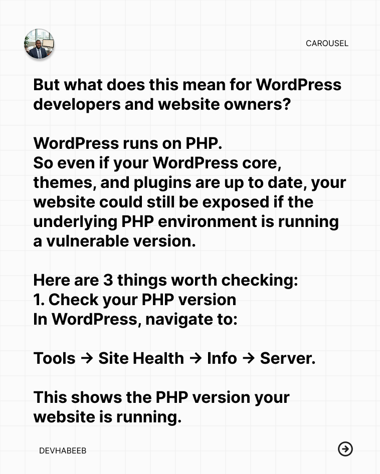 DevHabeeb's tweet photo. PHP Just Released a Critical Security Update. Is Your WordPress Website Ready?
#PHP #WordPress #WebSecurity #WebDevelopment #ThePHPF https://t.co/kA4PyVECOM