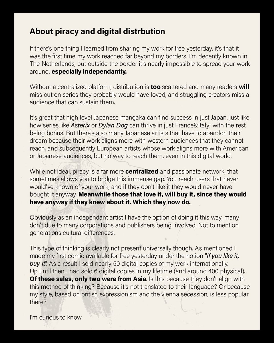 RoytaMustDie's tweet photo. Yesterday was an interesting day, seeing my work go viral through piracy. Something I've supported as a way for struggling artists to find an audience outside their reach. 

As a result, I sold far more digital-copies than I ever had before. Some further thoughts on the matter: https://t.co/irH05jymI8