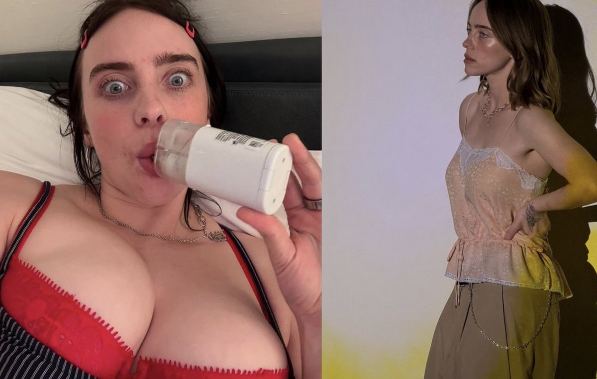 RT_Visual_on_X's tweet photo. Billie Eilish’s latest photos spark BREAST REDUCTION rumors, while other fans point to weight loss

The singer called herself a ‘GYM RAT,’ saying workouts made her feel better

She has not confirmed surgery https://t.co/tmU1mx3LLJ