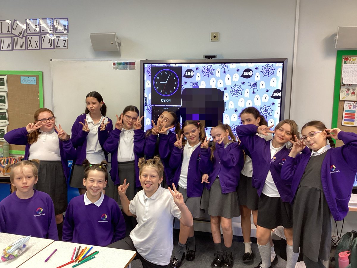 SpringwellYear6's tweet photo. Apparently it’s funky hair Friday in 6L! We’re all very excited for half-term 🎃 https://t.co/JyQoY9F2GP
