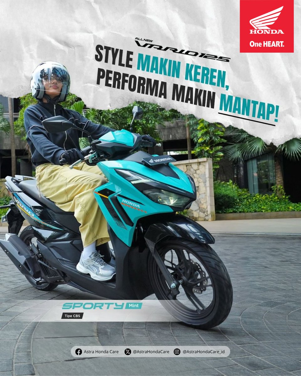AstraHondaCare's tweet photo. Bukan motor biasa, tampil beda tanpa banyak gaya! 😎

Honda Vario 125 siap jadi teman berkendara yang bikin kamu makin percaya diri. Gayanya simpel, tapi tetap mencuri perhatian.

#AstraHondaCare #Cari_Aman #SalamSatuHati https://t.co/OTVjJDjxDE