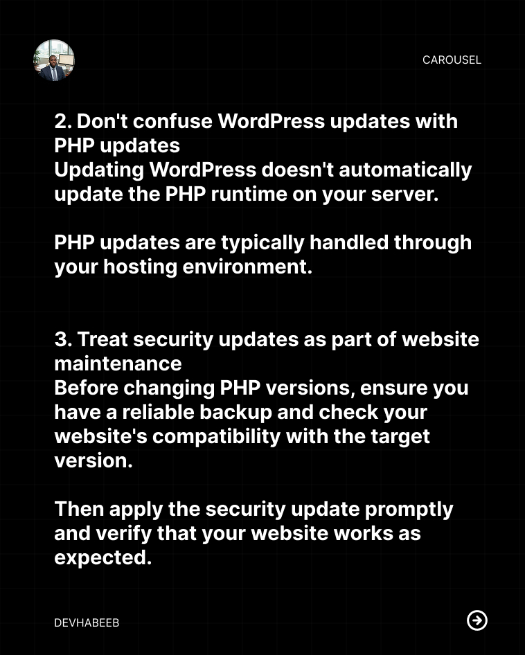 DevHabeeb's tweet photo. PHP Just Released a Critical Security Update. Is Your WordPress Website Ready?
#PHP #WordPress #WebSecurity #WebDevelopment #ThePHPF https://t.co/kA4PyVECOM