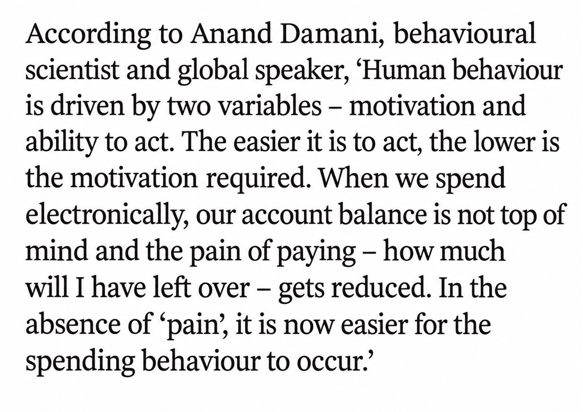 anandamani_co's tweet photo. @htTweets features my behavioural science perspective on how digital spending is making saving harder, but you can do things to take back control by adding friction @BriefcaseTweets https://t.co/ePJcuAIoQc