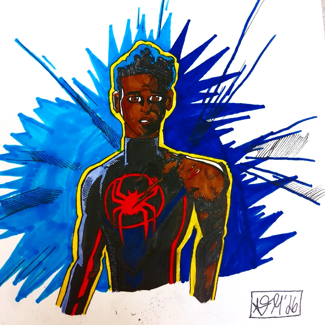 iloveyoulldm's tweet photo. Miles Morales, inspired by his design in Spider-Man: Across the Spider-Verse. https://t.co/XbkMtLYnfd