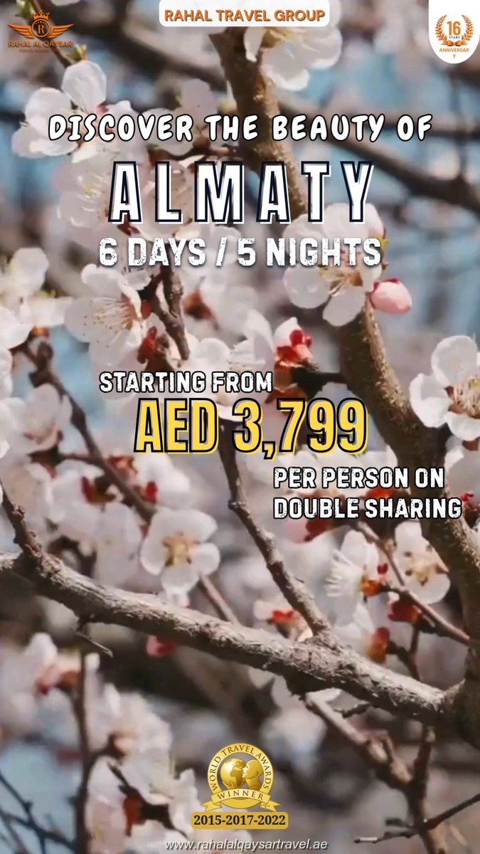 ____andreaa's tweet photo. Discover Almaty, Kazakhstan: breathtaking mountains, unforgettable adventures, and memories to last forever. 6 days, 5 nights from AED 3, 799 per person. Book your dream getaway today. https://t.co/hl6If5R4Eo