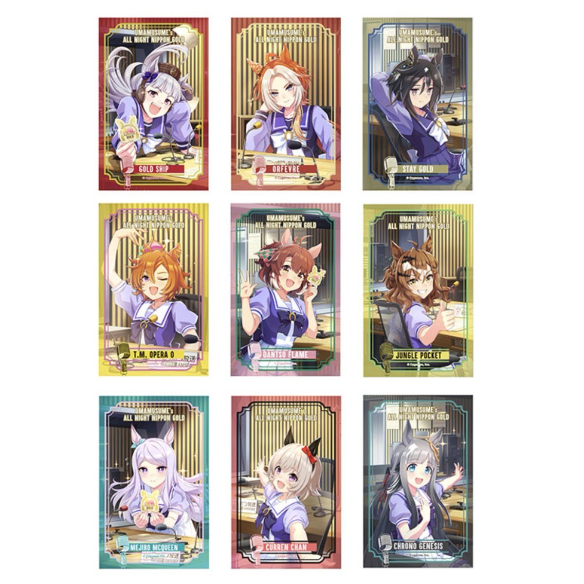 03yuki_nao's tweet photo. 交換/譲渡 ウマ娘 オールナイトニッポンGOLD
缶バッジ クリアカード
各2箱分程度予定

譲 画像

求
【交換】
ステイゴールド＞クロノジェネシス

【譲渡】
定価＋送料
 
・オルフェ.オペラオー.ダンツ確認中

お気軽にお声掛けください🌸 https://t.co/MfZZjKEDhS