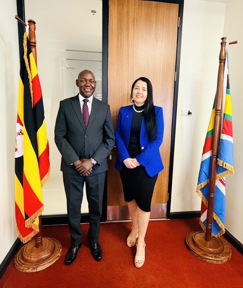 Dr_KatjaK's tweet photo. A courtesy call with DPP Lino Anguzu reaffirmed the importance of close partnerships in advancing access to #justice. We discussed key priorities, incldg. cases of gender-based violence, pre-trial detention and case backlog. Effective prosecution is essential to justice 🇦🇹🇺🇬 https://t.co/kbAsxQ09oY