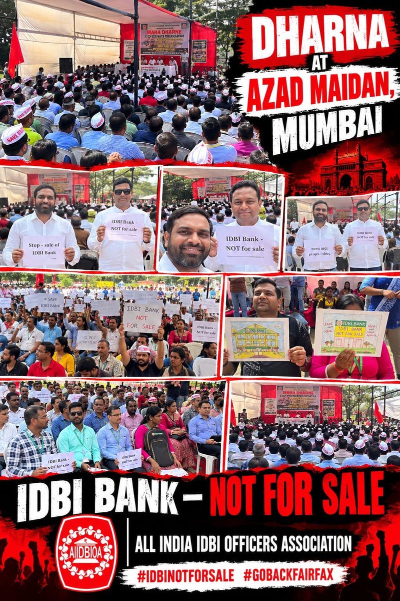 AIIDBIOA_BIHAR's tweet photo. Agitation On at Azad Maidan Mumbai against the Privatisation of the IDBI Bank.

@DFS_India @rashtrapatibhvn @FinMinIndia @PMOIndia 

#SaveIDBI
#SaveIDBIBank 
#IDBINotForSale 
#StopPrivatisation https://t.co/vACXpQ5a59