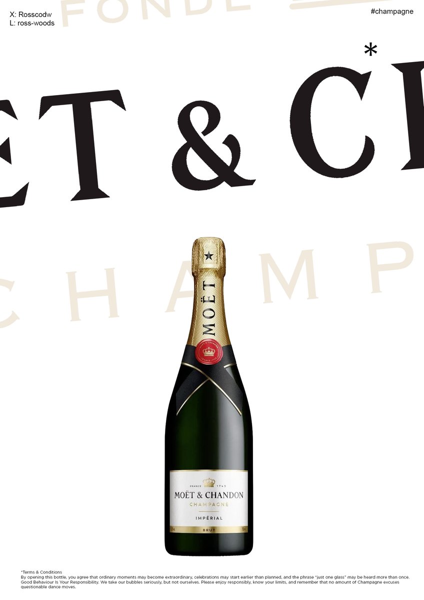 rosscodw's tweet photo. One Minute Brief of the Day - Create posters to Advertise #Champagne for #GlobalChampagneDay
@moet 
@OneMinuteBriefs https://t.co/wlcHiKcKJ6