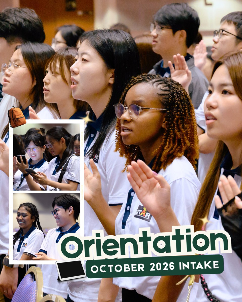 UTARnet's tweet photo. 🎓✨ 𝐖𝐞𝐥𝐜𝐨𝐦𝐞, 𝐎𝐜𝐭𝐨𝐛𝐞𝐫 𝐈𝐧𝐭𝐚𝐤𝐞 𝟐𝟎𝟐𝟔 𝐬𝐭𝐮𝐝𝐞𝐧𝐭𝐬!

#UTAR #UTARians #OctoberIntake2026 #UTAROrientation #NewBeginnings https://t.co/cVBXwfvHvr