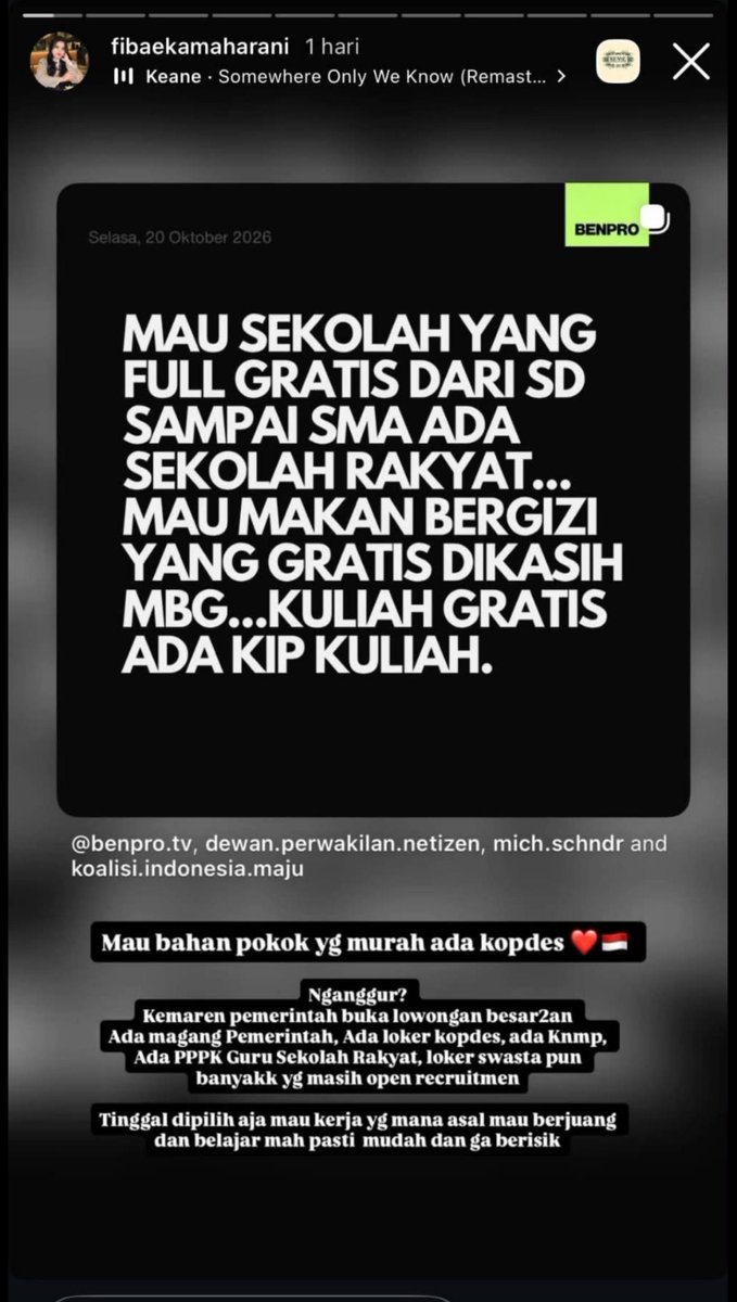 562side's tweet photo. another 02 voters yang T0LOL 

katanya semasa SMA dia ini adalah salah satu penerima bantuan bidikmisi, tapi sekarang hidupnya tercukupi karena suaminya ASN

mba, suami kamu aja gajinya dari uang rakyat, rakyat yang kamu olok-olok di story kamu itu

jadi kamu nikmatin uang kita dong? foya-foya pakai duit kita juga dong?