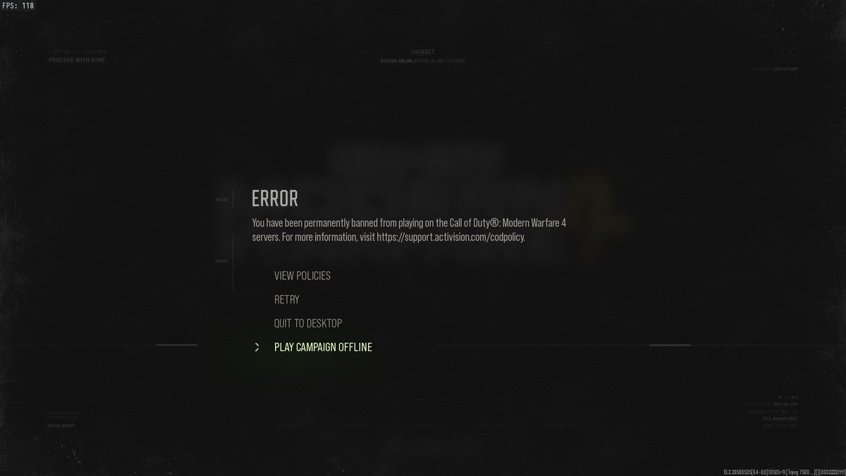 Khys_r6's tweet photo. I’ve received a PERMANENT BAN on MW4 before release for “unauthorized software and manipulation of game data.” I have never cheated in MW4, Or ANY COD Games. I’m asking for this ban to be manually reviewed. How is my account permanently banned before the game is even out. https://t.co/an7oc8VFMZ