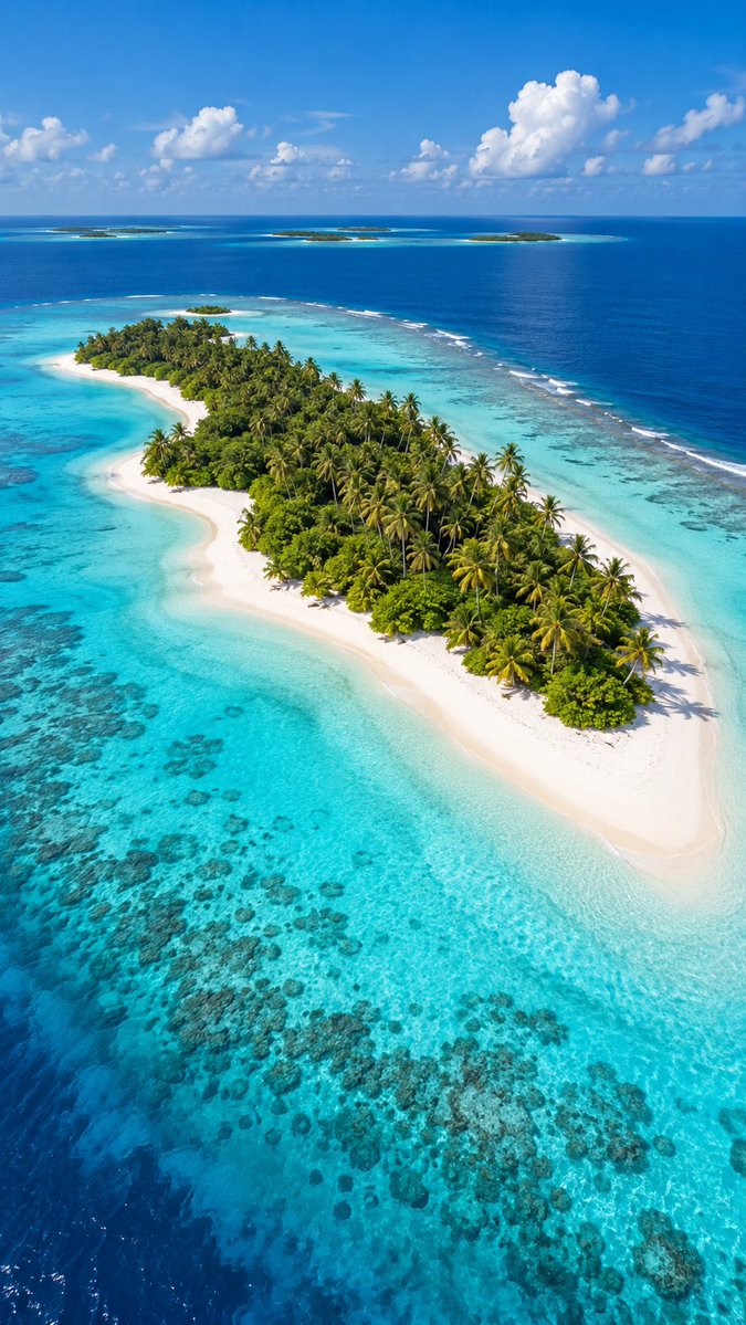 RothsAdrian's tweet photo. A palm-covered island wrapped in turquoise—this is the Maldives. Would you ever get tired of this view?

#Maldives #Nature #TheWorldSlowly https://t.co/hIqrgG5Bnr