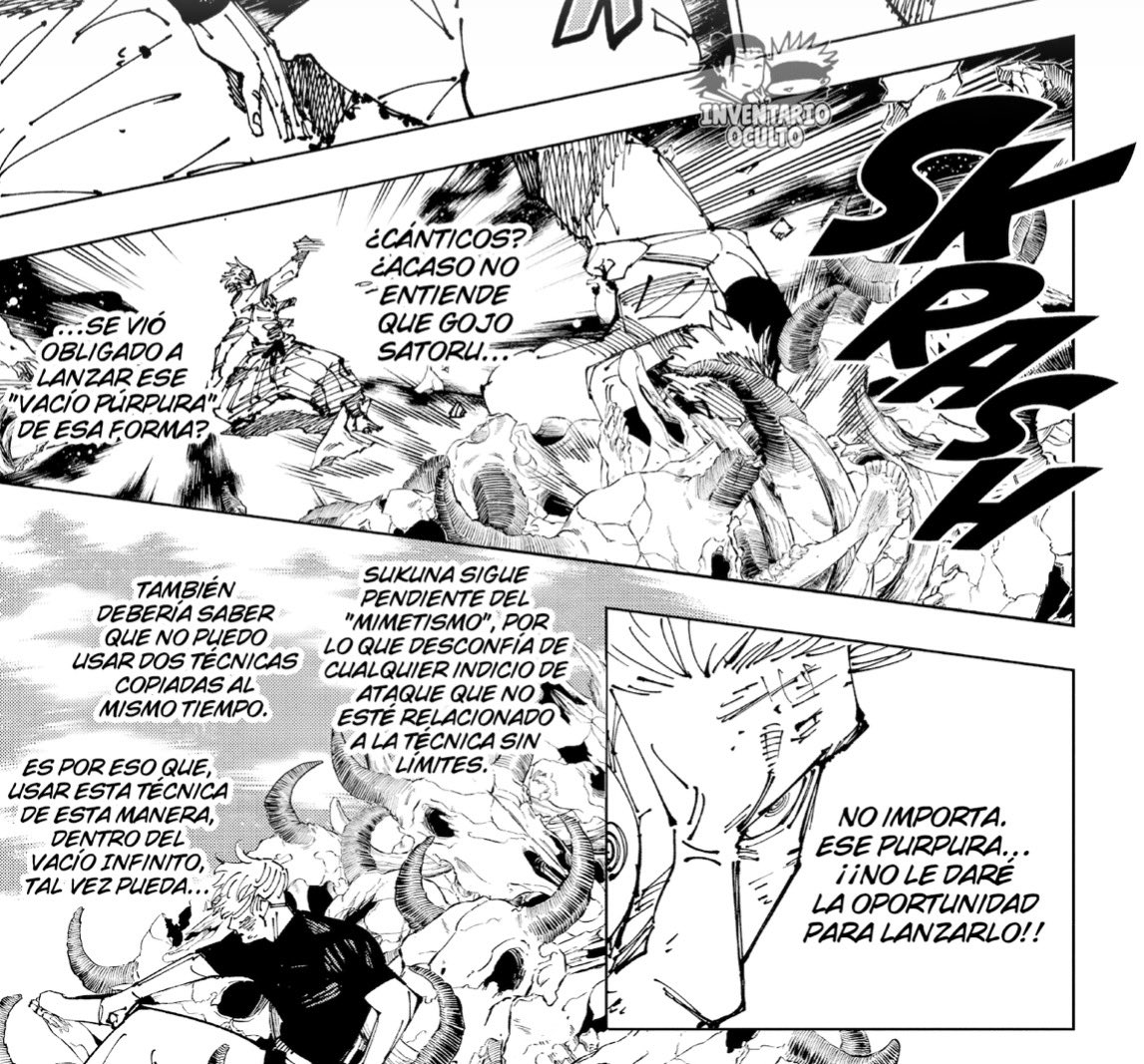 TwistedTempoj's tweet photo. @_Kasennin_ @Exed_bro @ElverGalarjpdo Si hace un dominio breve pierde la batalla de dominios porque el Sukuna 20 Dedos ya está empatado en refinamiento y tiene que cargar el Fuga, por algo nunca lo usó, porque le pasaría igual que a Goyuta cuando intentó usar el púrpura https://t.co/VdWZ7c6vt3