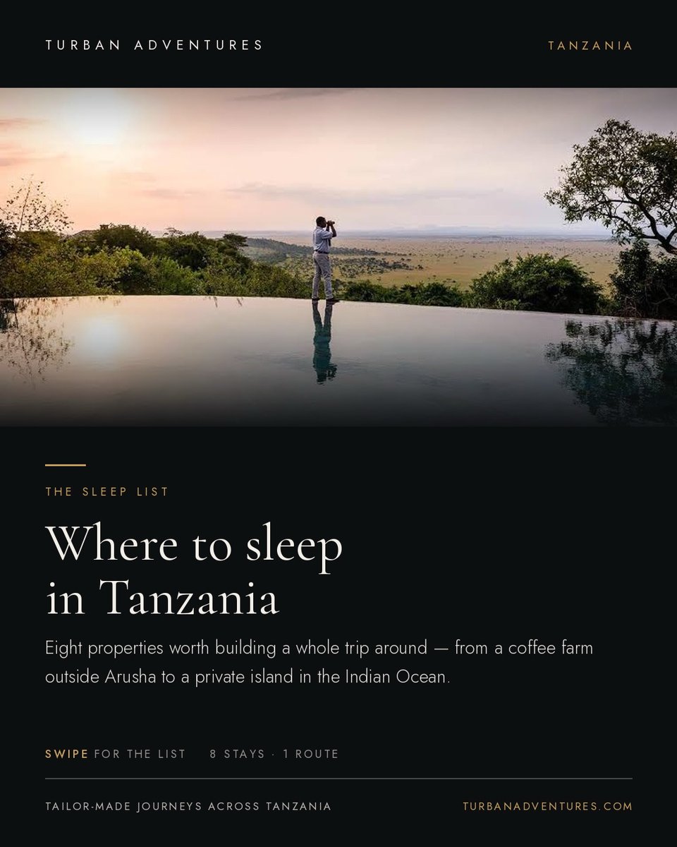 cizmecioglu_efe's tweet photo. Where to sleep in Tanzania: eight lodges that can transform a trip, from Ngorongoro to the Serengeti and Zanzibar. Twelve nights lets you do Arusha, safari and coast without rushing. https://t.co/eU6Cme3ILQ