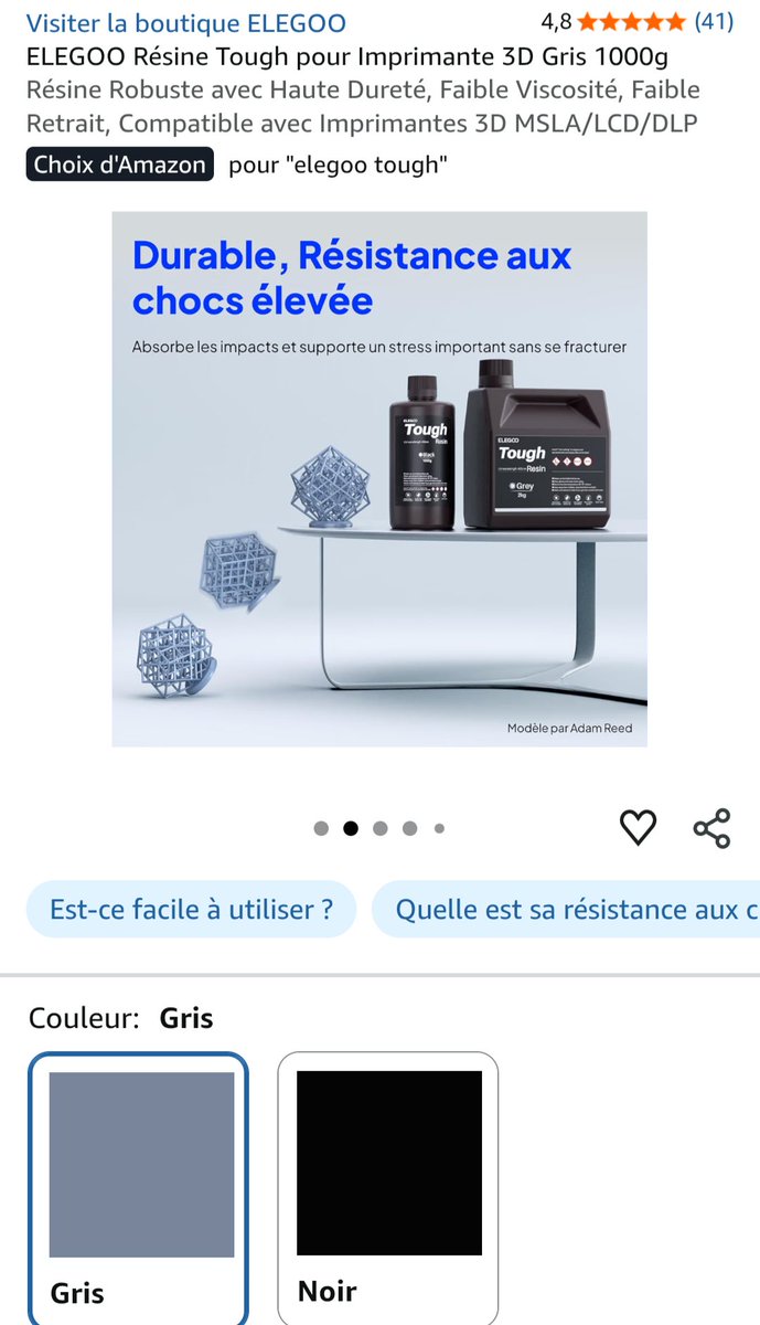 AMR_Intel's tweet photo. @ray5ar J'hésite à faire des mélanges car j'ai peur que si c'est pas homogène ça soit fragilisé. Tu penses quoi des résines tough comme celle là ? https://t.co/JVe6w5obfc