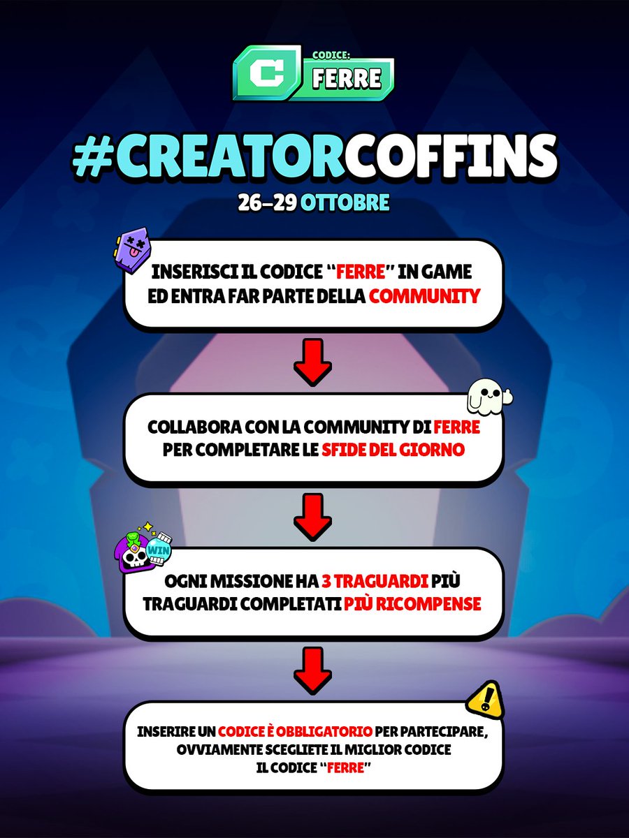Ferre_Worka's tweet photo. Ecco come partecipare al nuovissimo evento #CreatorCoffins https://t.co/me3cCJzncf
