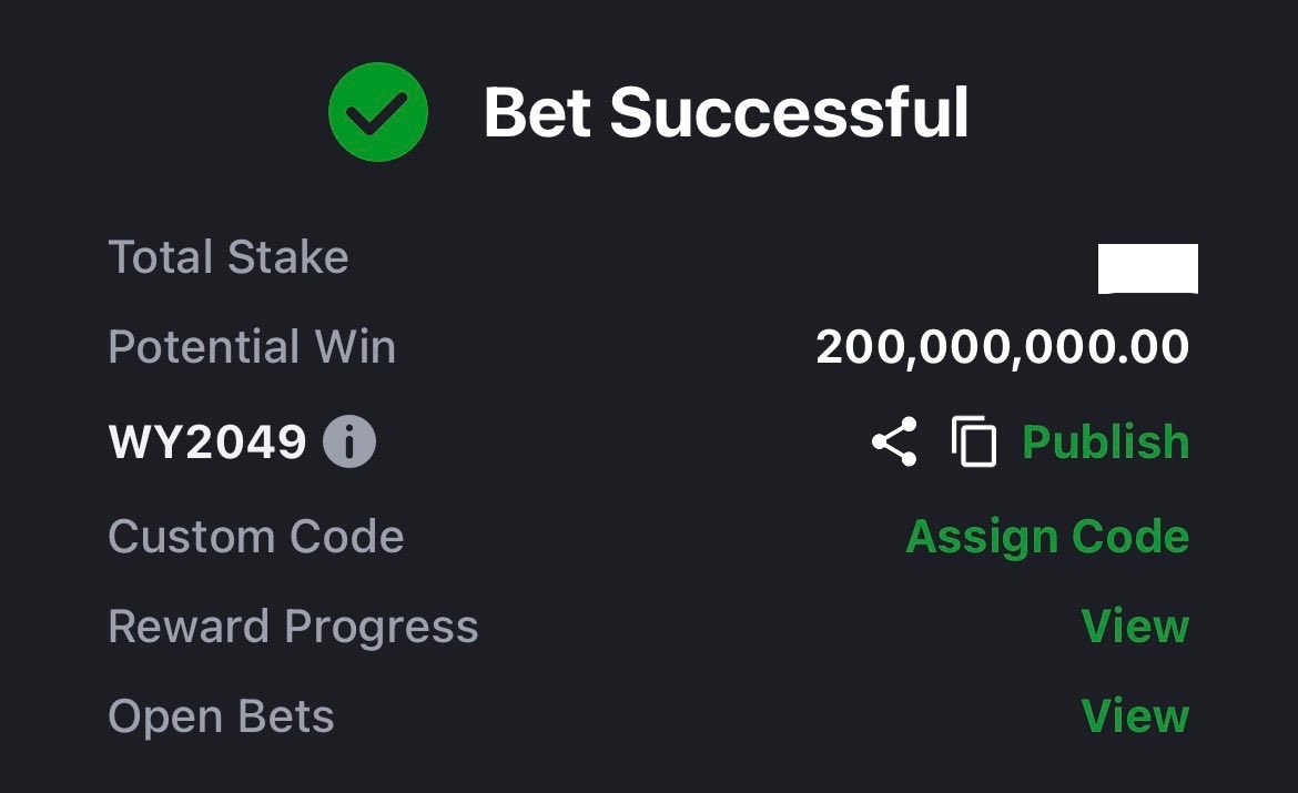 race2oddstips's tweet photo. Imagine some miraculous funding 

Using the sum of 100 to win 200m 

Booking code : WY2049 https://t.co/jl9YYYGh4C