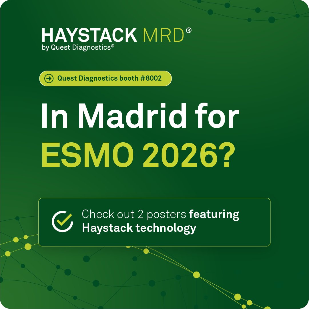 Haystack MRD® by Quest Diagnostics® ESMO 2026 slide: HAYSTACK MRD® (1 of 3)