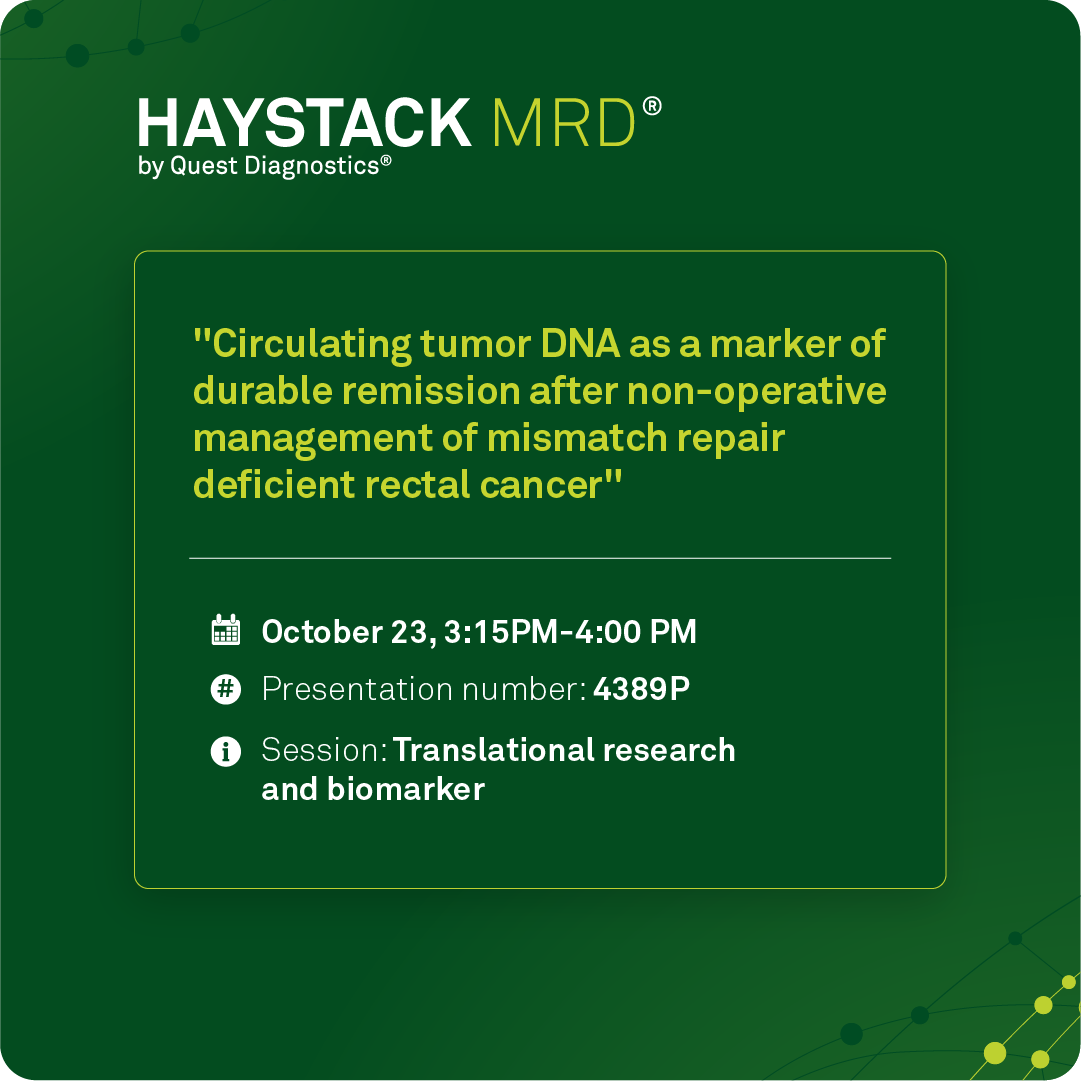 Haystack MRD® by Quest Diagnostics® ESMO 2026 slide: HAYSTACK MRD® (2 of 3)