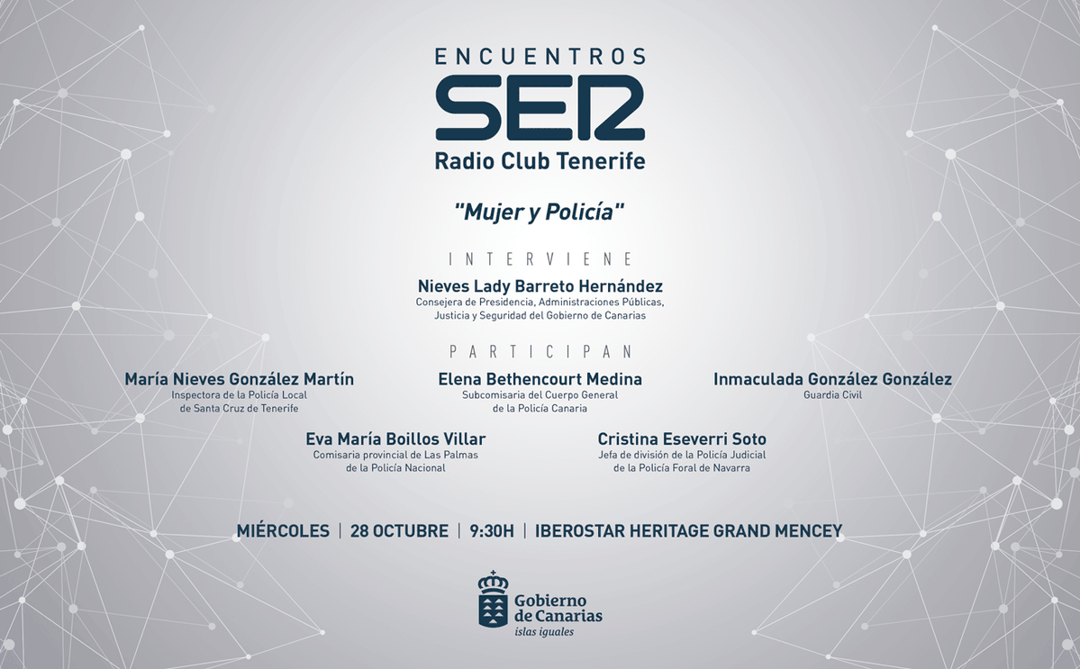 radioclubSER's tweet photo. @LadyBarretoHdez , consejera de Presidencia, Administraciones Públicas, Justicia y Seguridad del Gobierno de Canarias, protagonista de una nueva edición de 'Encuentros SER Radio Club Tenerife'.

📆 28.10
⏰ 9:30h
🏨 Iberostar Heritage Grand Mencey

@AdmPcasGobcan https://t.co/9ZqKSrgClZ