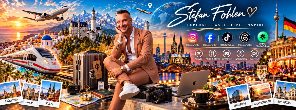 StefanFohlen's tweet photo. H A L L O , hallo, schön, dass DU da bist ツ

Zwischen Sonnenuntergang 🌅, Großstadt-Vibes 🏙️ und den besten Food-Spots 🍽️ – genau hier bin ich unterwegs.
Ich entdecke, probiere, erlebe… und 📷🎥 nehme  🫵🏼  Dich einfach mit. 🧳✈️🌍

▶️ https://t.co/guQDhJ02g2 https://t.co/k9QRQeXA85