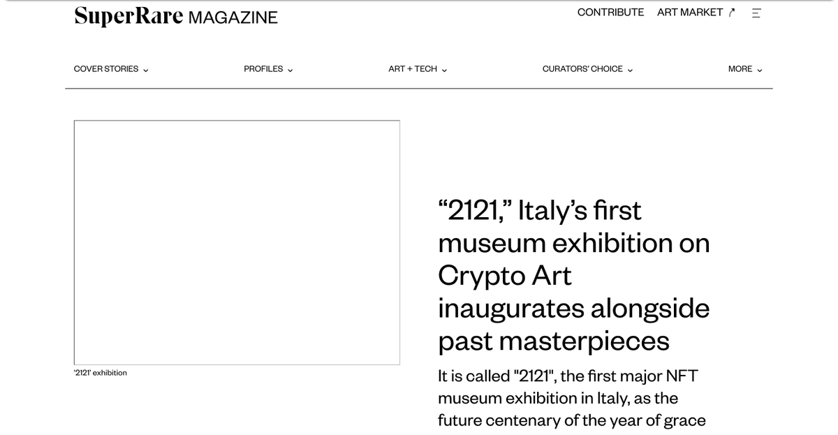 MattiaC's tweet photo. We are so lucky to have the Internet Archive you know?

All the SuperRare Magazine info seems lost

BUT

if you use the wayback machine... https://t.co/ZjxtSXV3QI