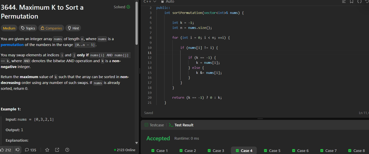 Jatin_lifo82's tweet photo. 🌟Day 566👨‍💻. 
Solve @geeksforgeeks || @LeetCode 
POTD Cpp⚡
Question LC.  3644. Maximum K to Sort a Permutation Medium✅. 
Question GFG. Count Pairs Violating BST Property Medium. 
#geeksforgeeks #leetcode #DSA #POTD 
@LeetCode @geeksforgeeks #CPP26 #CodingChallenge https://t.co/xjFpZCePJL