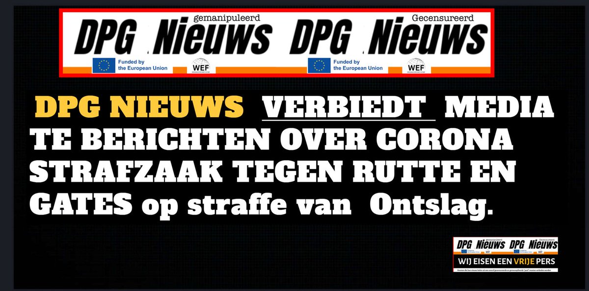 BarryRight2's tweet photo. "ECHT NIEUWS VERSLAAT GEEN ONZIN" aldus de (#EU) directie van onze zo geliefde en oprechte #DPG media !
#RTL #sbs6 #NPO #NOS #jinek #eenvandaag #NOSjournaal https://t.co/QEAuoxrRk8