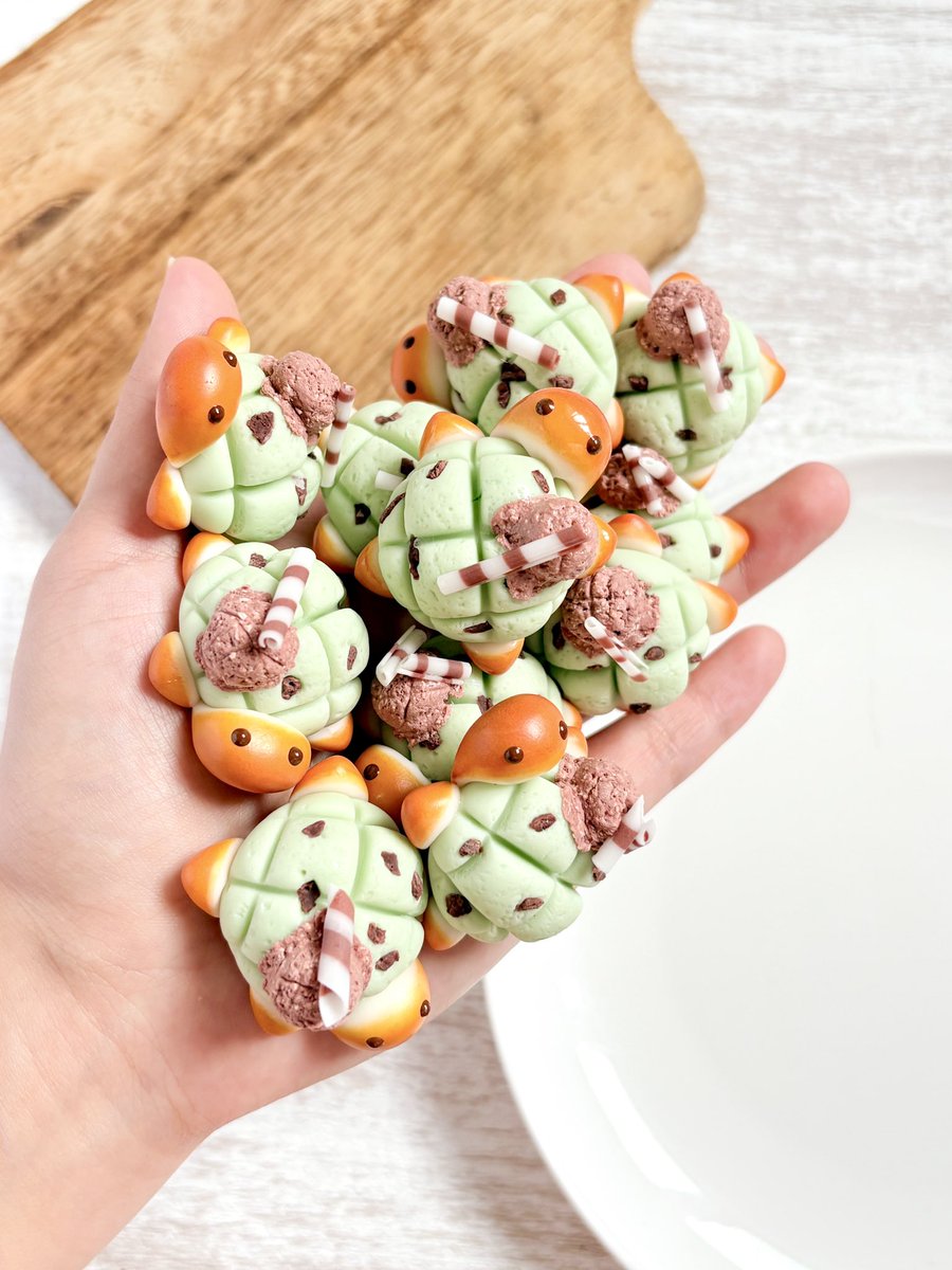 same2bakery's tweet photo. チョコミントカメロンパン🍫🌱

#デザフェス64 にて販売❕ https://t.co/zrNAurM0uT
