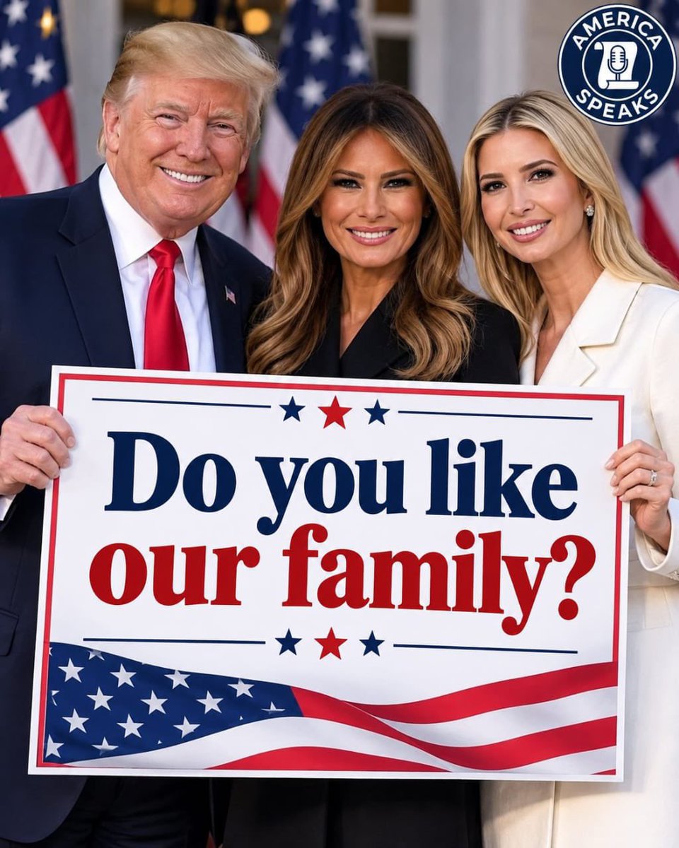 DCDrainoctr's tweet photo. 🇺🇸 👨‍👩‍👧 BE HONEST, AMERICA! 🇺🇸

Do you like the Trump family? 🤔

🟢 YES — Absolutely! ❤️
🔴NO

Cast your vote! 👇🇺🇸 https://t.co/IFjS6oxHuC