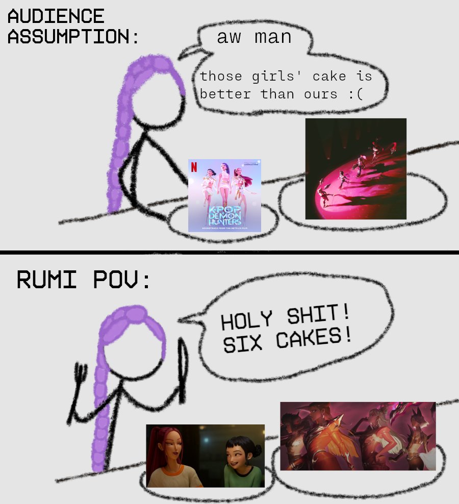 kodioxbear's tweet photo. happy bday rumi, get ur cakes girl https://t.co/MpSa3MxJ4C