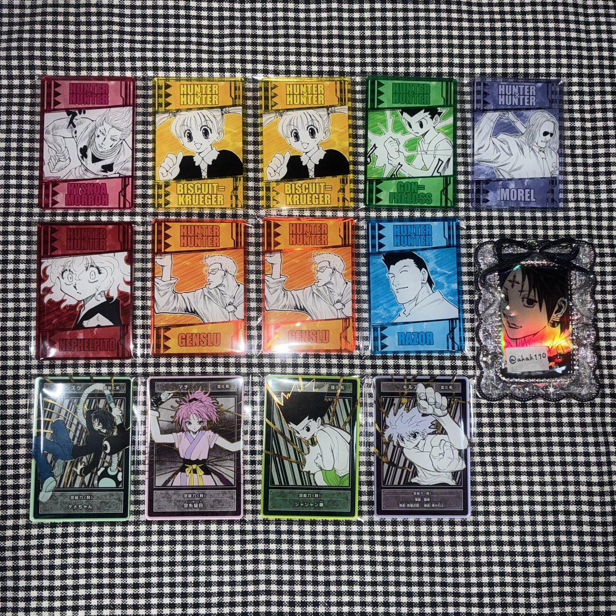 akak170's tweet photo. [交換 譲渡] HUNTER×HUNTER  念能力カード ステータスカード

✮譲・○ヒソカ ビスケ ゴン モラウ ピトー ゲンスルー レイザー シズク マチ ❁︎キルア

✮求・クロロ or 定価+送料

譲渡の場合、❁︎は無印を倍数・○は同数お迎えください

✮郵送希望です
✮お気軽にお声掛けください🌸 https://t.co/1pqP5WO6fq