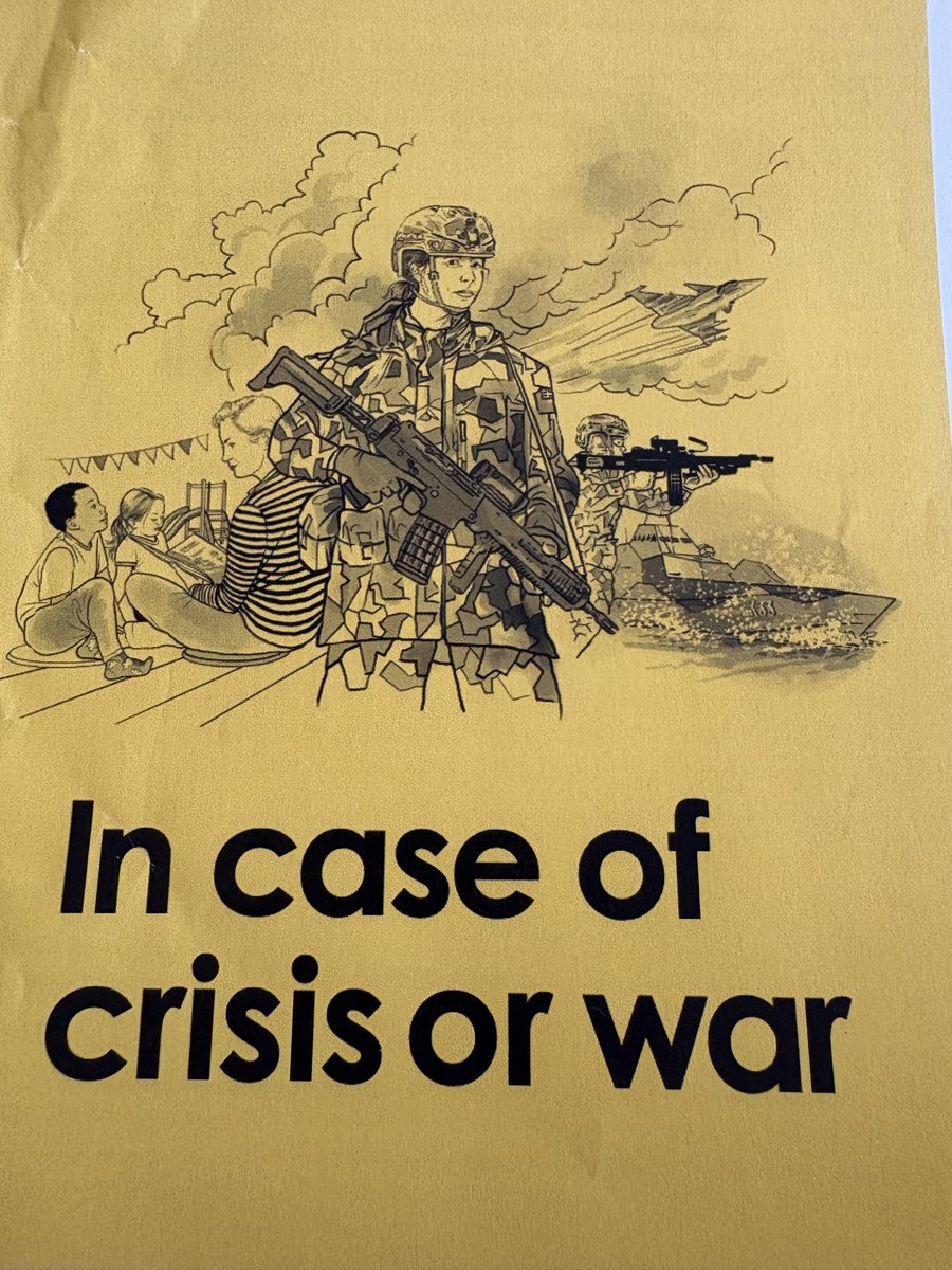 PennyMordaunt's tweet photo. Given that our Government is preparing households for what may lie ahead (images from Sweden’s “warbook”), wouldn’t it be a good idea to deliver the funding and reforms that would deter and prevent much of it happening. A war would cost us 50% of GDP. It’s 5% to prevent one. https://t.co/h0ggz5yo5T