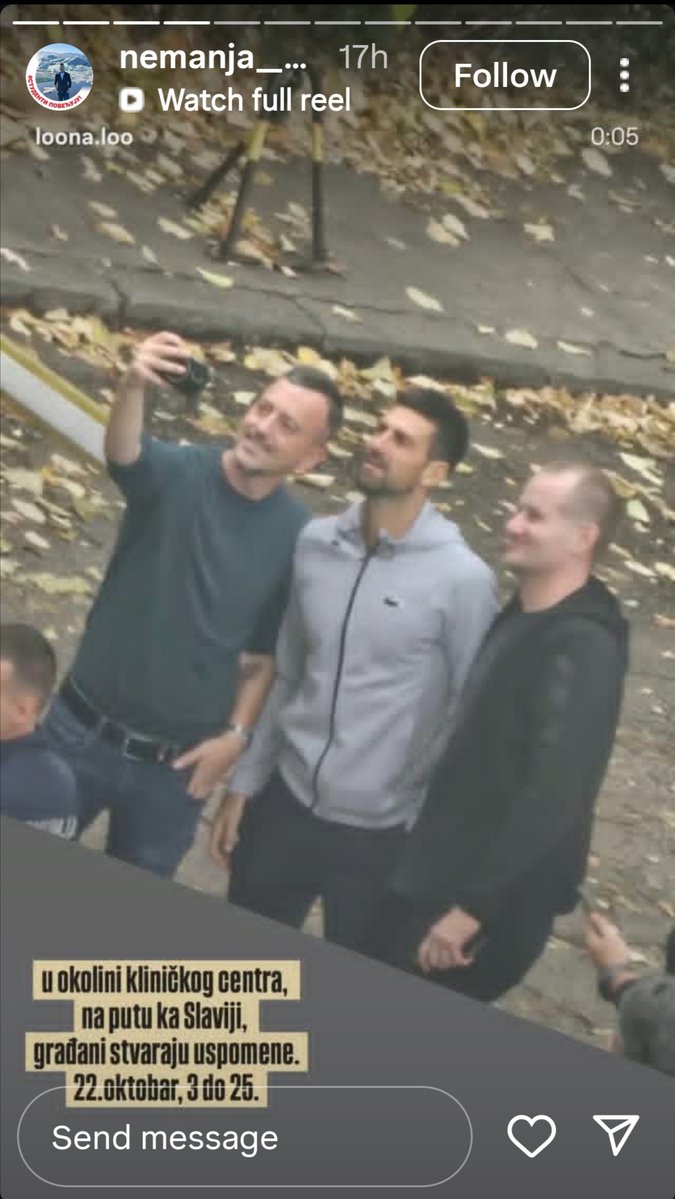 NovakAnalysis's tweet photo. "In the vicinity of the clinical center, on the way to Slavija Square, citizens create memories. October 22, 3 to 25." Citizen Novak #Djokovic was spotted with Serbian people yesterday in Belgrade 🇷🇸 https://t.co/ahHWLnEfWp