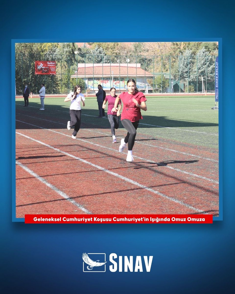 sinavegitim's tweet photo. CUMHURİYET’İN IŞIĞINDA OMUZ OMUZA, CUMHURİYET İÇİN SAĞLIKLI NESİLLER! 🏃‍♀️🏃‍♂️🇹🇷

Cumhuriyet coşkusunu hep birlikte yaşadık! ❤️

Sınav Eğitim Kurumları Ankara okullarımız, Yenimahalle Hasan Doğan Stadyumu’nda düzenlenen Geleneksel Cumhuriyet Koşusu için tek yürek, aynı heyecan ve aynı Cumhuriyet sevgisiyle buluştu.

🏃‍♀️ Sabah seansında ilkokul 4. sınıf ve ortaokul 5, 6 ve 7. sınıf öğrencilerimiz; öğleden sonra ise lise 9, 10 ve 11. sınıf öğrencilerimiz koşuya katılarak Cumhuriyet coşkusunu hep birlikte yaşadı.

Her adımda birlik, her nefeste umut, her koşuda Cumhuriyet sevgisi! 🇹🇷

Geleceğimizin teminatı çocuklarımız ve gençlerimizle; sağlıklı nesiller, güçlü yarınlar ve Cumhuriyet değerlerine bağlı bir gelecek için omuz omuza koştuk!

Cumhuriyet’in ışığında, geleceğe aynı inançla…

Yaşasın Cumhuriyet! ❤️🇹🇷

Detaylar için: https://t.co/wLM9FdiOZu

#SınavEğitimKurumları #GelenekselCumhuriyetKoşusu #29Ekim #CumhuriyetCoşkusu #SağlıklıNesiller #OmuzOmuza #YasasınCumhuriyet