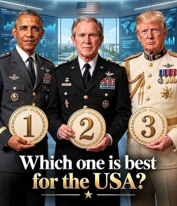 AlanLanepsu1's tweet photo. 🇺🇸🔥 Barack Obama, George W. Bush, or Donald Trump — which president was best for America? 🏛️⭐ https://t.co/Af3FTAj9Vs