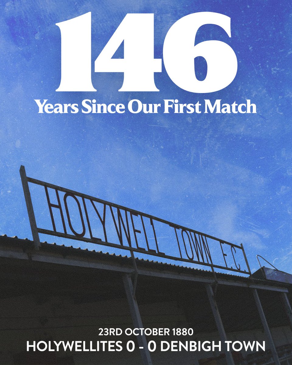 HolywellTownFC's tweet photo. 146 years ago today, the Holywellites played their first match, drawing 0–0 at home to Denbigh on 23 October 1880.

Today, we celebrate the generations of players, supporters and volunteers who have shaped our story.

Proud of our past. Building our future. 🔴⚪ https://t.co/m2TDUqhX5q