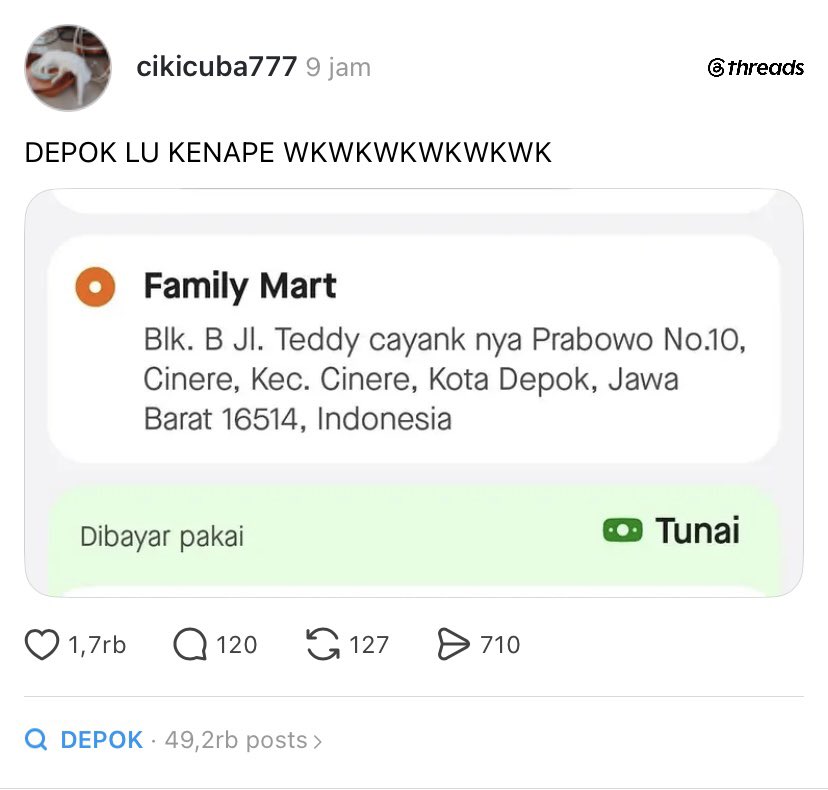 rapunsey's tweet photo. semua kejadian ada di depok 😭😭😭 https://t.co/vUSW4cqx2g