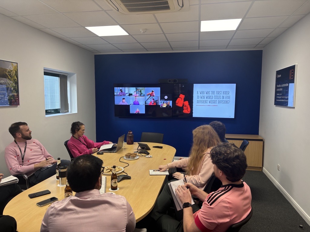 datumdc's tweet photo. October is #BreastCancerAwarenessMonth so we took part in #WearItPink - #BreastCancerNow’s annual fundraising day - and turned up in pink across both sites. We ran a quiz, which raised £350 for Breast Cancer Now. Thank you to everyone who played, donated and embraced the pink. https://t.co/6RAaWF5i4A