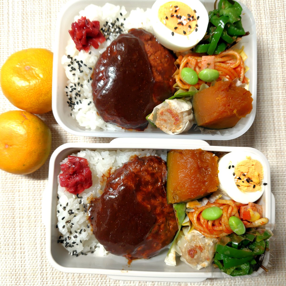 melam_51's tweet photo. 2026/10/23
今日の娘＆夫弁当

華金がやってきました〜✨
今週は、夏になったり秋になったり、忙しかったなぁ
で、明日からは雨って…😭

今週もお疲れ様でした〜

#お弁当
#お弁当記録 https://t.co/cV2vuZwDei