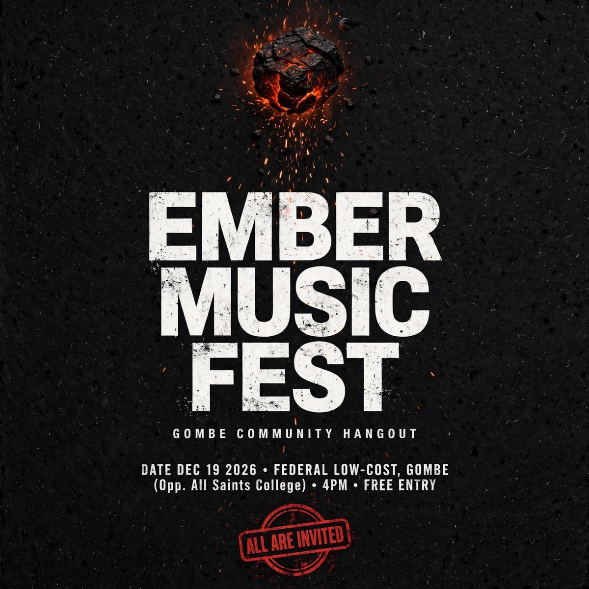 JoeShigma's tweet photo. Gombe, arrange your dancing shoes 👟 👠 this December😁🔥
EMBER MUSIC FEST is here!
Dec 19 | Fed-Low-Cost | 4PM | FREE ENTRY
You go come or you go dey hear gist?😂
👇🏽 Tag who you dey come with.

#emf #embermusicfest #december #festival https://t.co/RSu48SDqh1