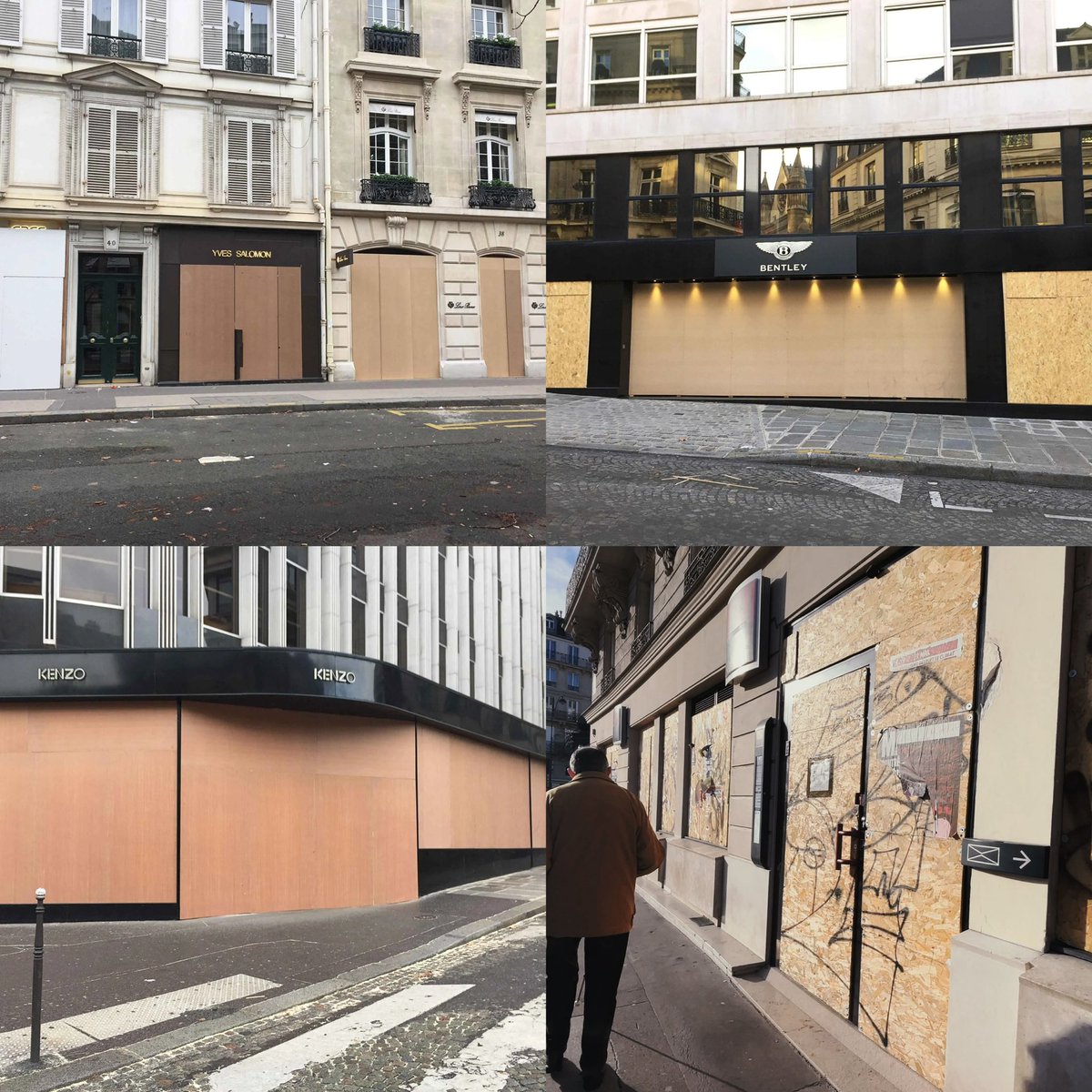 Guigz75116's tweet photo. Le monde doit savoir : en 2026, un samedi à Paris, ce n’est plus le jour où les boutiques font leur chiffre. 

C’est le jour où on cloue du contreplaqué sur leurs vitrines. Comme à Miami avant un ouragan. Sauf qu’ici, la tempête s’appelle « les pilleurs », et elle revient ce week end.

Après le 17 octobre et ses 3 000 commerces pillés, les commerçants ont compris : le droit de casser est « sacré », le droit de posséder une vitrine intacte est devenu optionnel. 

Alors on barricade et on ferme. 

On perd le chiffre d’affaires du week-end. Et lundi, on demandera au contribuable de financer le chômage partiel et le prêt à taux zéro pour réparer ce que d’autres ont cassé « pour la justice sociale ».

C’est beau le progrès. Dans d’autres pays, on protège les magasins quand arrive un cyclone. Chez nous, on les protège quand arrivent des gens qui pillent et qui cassent tout en vidant les rayons. 

Les mêmes qui, dans quinze jours, se plaindront que « y a plus de commerces dans les quartiers ».
Normal, ils les ont eux-mêmes transformés en bunkers.

Courage à nos commerçants.